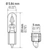 Hella Bulb 2721 12V 1.2W W2x4.6d T1.5 - 2721 Technical Drawing