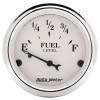 Autometer 2-1/16in 0-90 Fuel Level Air-Core GM Old Tyme White Gauge - 1604
