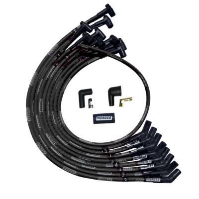 Moroso SBC Over Valve Cover 135 Deg Plug HEI Sleeved Ultra Spark Plug Wire Set - Black - 51527 User 1