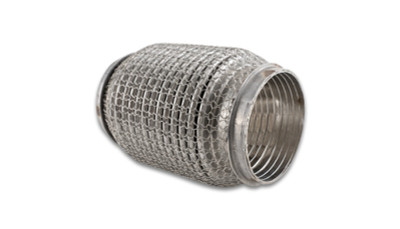 Vibrant SS Flex Coupling w/ Interlock Liner and Mesh Braid 3in Inlet/Outlet x 6in long - 66006 Photo - Primary