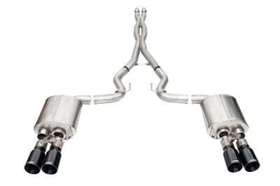 Corsa 2024-2024 Ford Mustang V8 5.0L 3in Cat-Back Exhaust System w/ Twin 4in Black Straight Tips - 21260BLK Photo - Primary