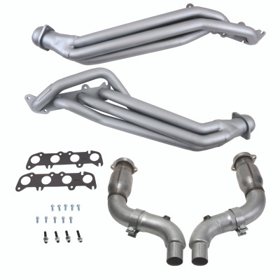 BBK 15-23 Ford Mustang GT 5.0 1-7/8in Long Tube Headers w/High Flow Catted Mid Pipe (Ti Ceramic) - 18563 Photo - Primary