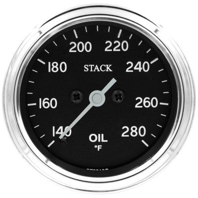 Autometer Stack 52mm 140-280 Deg F 1/8in NPTF Male Pro Stepper Motor Oil Temp Gauge - Classic - ST3310C Photo - Primary