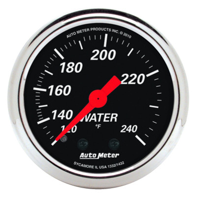 Autometer Designer Black 2 1/16in 120-240 Deg F Mechanical Water Temp Gauge - 1432 Photo - Primary