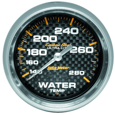 Autometer Carbon Fiber 2-5/8in 140-280 Deg F Mechanical Water Temp Gauge - 4831 Photo - Primary