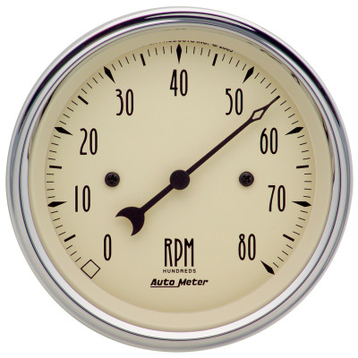 Autometer 3-3/8in. Antique Beige 8K RPM In-Dash Tachometer Gauge - 1890 Photo - Primary