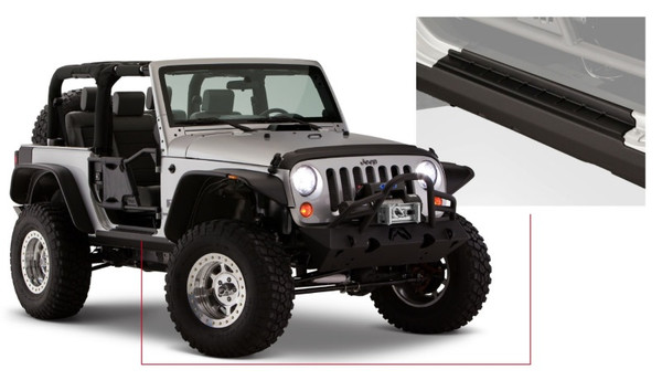 Bushwacker 07-18 Jeep Wrangler Trail Armor Rocker Panel and Sill Plate Cover - Black - 14011