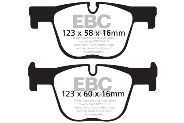EBC 12+ BMW 335 3.0 Turbo (F30) Yellowstuff Rear Brake Pads - DP42131R
