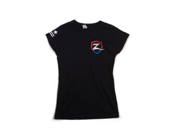 Zone Offroad Black Premium Cotton T-Shirt w/ Patriotic Zone Logos - Womens - L - ZONU9164L