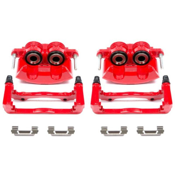 Power Stop 98-02 Chevrolet Camaro Front Red Calipers w/Brackets - Pair - S4692