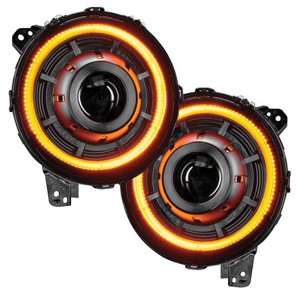 Oracle Jeep JL/Gladiator JT Oculus Bi-LED Projector Headlights - Amber/White Switchback - 5839-023