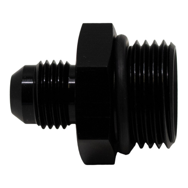 DeatschWerks 10AN ORB Male to 6AN Male Flare Adapter (Incl O-Ring) - Anodized Matte Black - 6-02-0407-B
