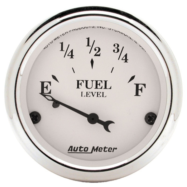 Autometer 2-1/16in 0-90 Fuel Level Air-Core GM Old Tyme White Gauge - 1604