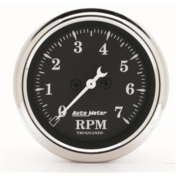 AutoMeter Gauge Tachometer 2-1/16in. 7K RPM In-Dash Old Tyme Black - 1797