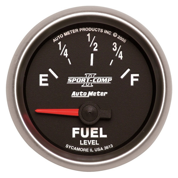 AutoMeter Gauge Fuel Level 2-1/16in. 0 Ohm(e) to 90 Ohm(f) Elec Sport-Comp II - 3613