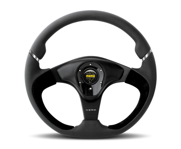 Momo Nero Steering Wheel 350 mm - Black Leather/Suede/Black Spokes - NER35BK0B