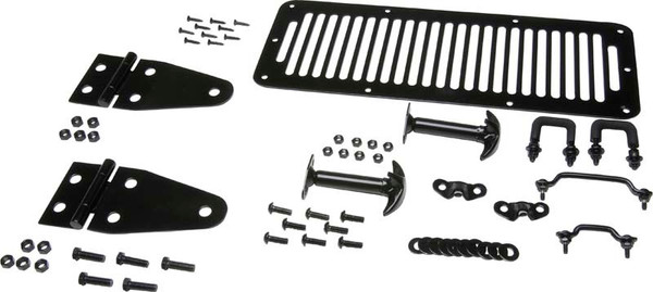 Kentrol 78-95 Jeep CJ/Wrangler YJ Hood Kit - Powdercoat Black - 50470