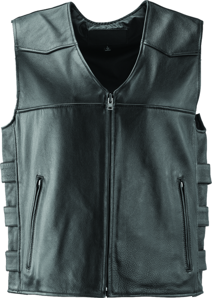 River Road Plains Leather Vest Black - Medium - 094406