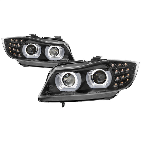 Spyder 09-12 BMW E90 3-Series 4DR HID w/ AFS Only - LED Turn - Black - PRO-YD-BMWE9009-AFSHID-BK - 5086495