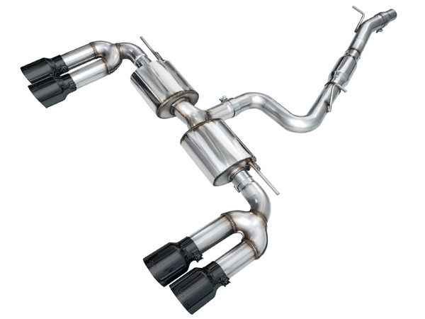 AWE 22-24 Audi 8Y S3 Touring Edition Exhaust - Diamond Black Tips - 3015-43897