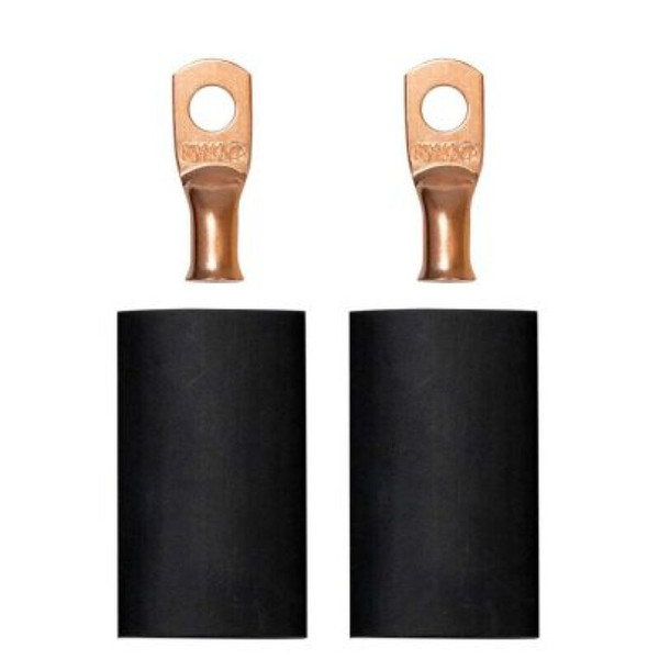 Moroso 1/4in Dia Stud 8 GA Wire Crimp/Solder Battery Cable Terminal Kit (2 Pack) - 74160