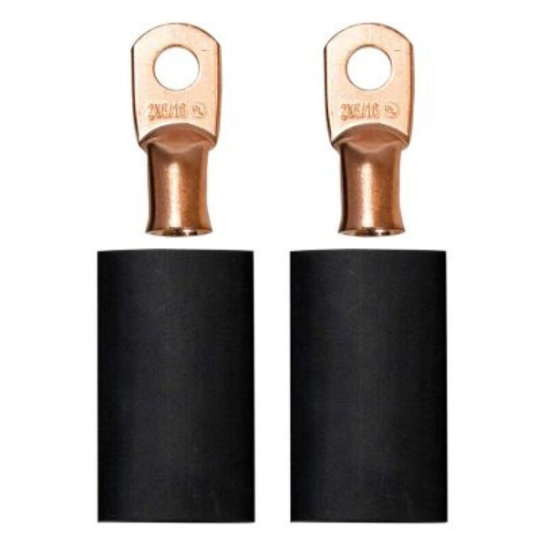 Moroso 5/16in Dia Stud 2 GA Wire Crimp/Solder Battery Cable Terminal Kit (2 Pack) - 74164