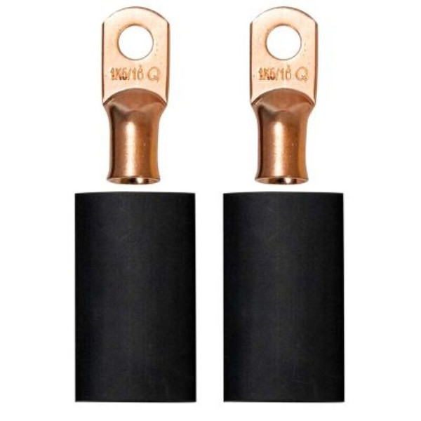 Moroso 5/16in Dia Stud 1 GA Wire Crimp/Solder Battery Cable Terminal Kit (2 Pack) - 74165