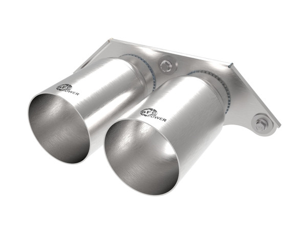 aFe Power Mach Force Xp 4in 304 SS Bolt-On Exhaust Tips Brushed 14-19 Porsche 911 GT3 3.8L/4.0L - 49C36435-H