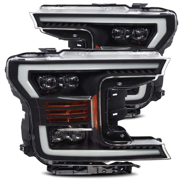 AlphaRex 18-19 Ford F-150 NOVA LED Proj Headlights Plank Style Matte Black w/Activ Light/Seq Signal - 880182