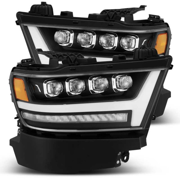 AlphaRex 19-20 Ram 1500HD NOVA LED Proj Headlight Plank Style Matte Blk w/Activ Light/Seq Signal/DRL - 880518
