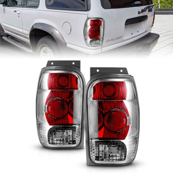 ANZO 1998-2001 Ford Explorer Taillights Chrome - 211082