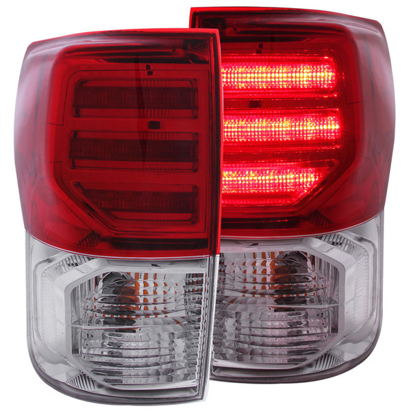 ANZO 2007-2013 Toyota Tundra LED Taillights Red/Clear G2 - 311204