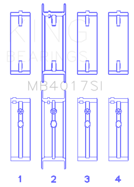 King GM 231 (3800) V6 (Size STD) Main Bearing Set - MB4017SI