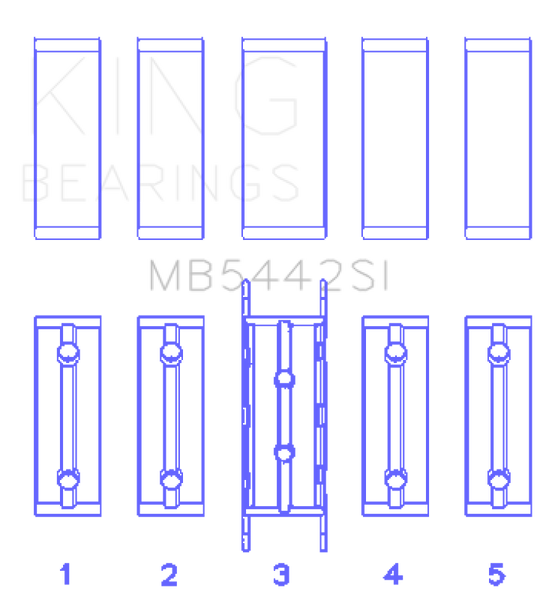 King Ford/Mazda Duratec 2.0/2.3 DOHC (Size 0.50) Silicon Bi-Metal Aluminum Main Bearing Set - MB5442SI0.5