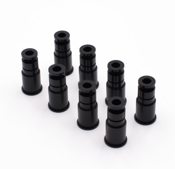 BLOX Racing 14mm Adapter Top (1in) w/Viton O-Ring & Retaining Clip (Set of 4) - BXEF-AT-14L-4