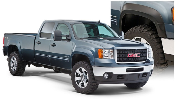 Bushwacker 07-13 GMC Sierra 1500 Fleetside Extend-A-Fender Style Flares 4pc 69.3in Bed - Black - 40954-02