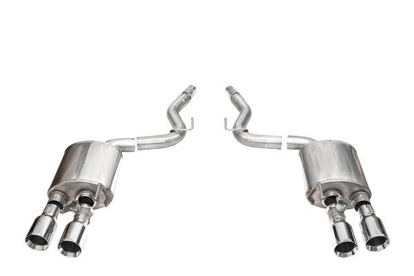 Corsa 24+ Ford Mustang Dark Horse 5.0L 3in Dual Rear Axle-Back w/Twin 4.5in Polish Straight Tips - 21268