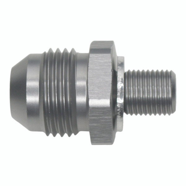 DeatschWerks 8AN Male Flare to M10 X 1.0 Male Metric - Anodized Titanium - 6-02-0621