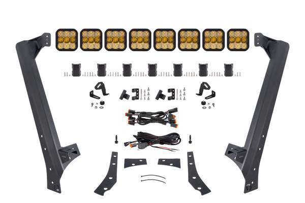 Diode Dynamics Jeep JK SS5 Sport CrossLink Windshield - Yellow Combo Lightbar Kit - DD7225