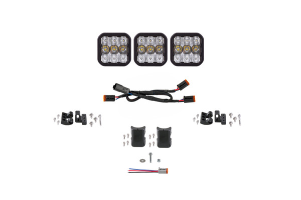 Diode Dynamics SS5 Pro Universal CrossLink 3-Pod Lightbar - White Combo - DD7238