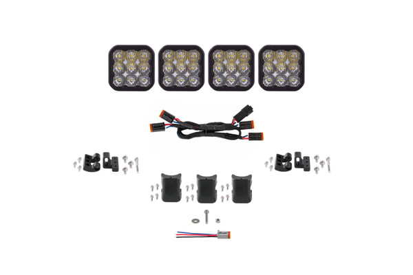 Diode Dynamics SS5 Pro Universal CrossLink 4-Pod Lightbar - White Driving - DD7252