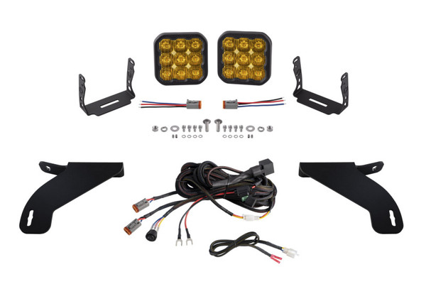 Diode Dynamics 21-22 Ford F-150 SS5 Bumper LED Pod Light Kit - Yellow Pro Driving - DD7333