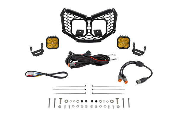 Diode Dynamics 17-24 Can-Am Maverick X3 Stage Series LED Grille Kit - Sport Yellow Fog - DD7881