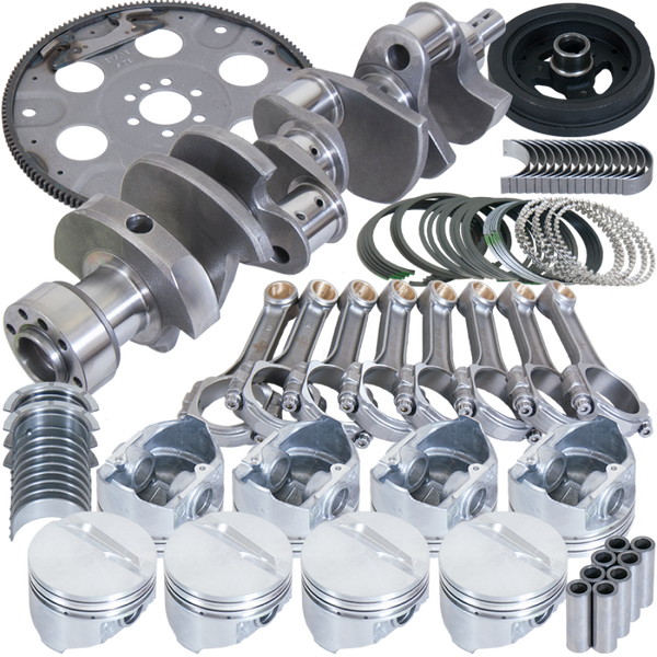 Eagle Chevrolet 350 Balanced 1Pc Rear Seal Rotating Assembly Kit .040 Bore Dome 153 Tooth Flex Plate - B13005L04053