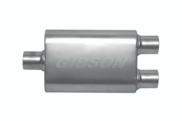 Gibson CFT Superflow Center/Dual Oval Muffler - 4x9x18in/3in Inlet/2.5in Outlet - Stainless - 55189S