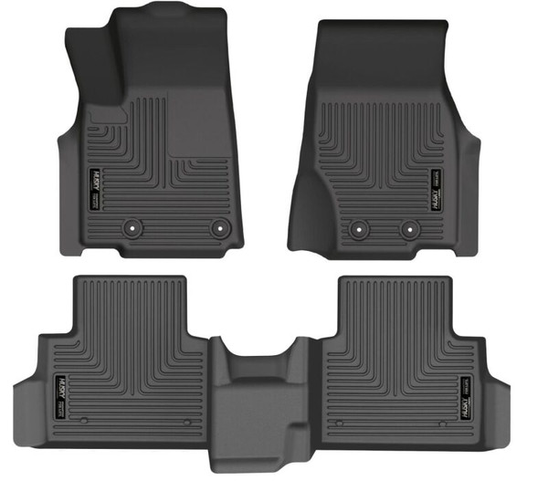 Husky Liners 21-23 Jeep Grand Cherokee L (w/2nd Rw Bnch) WeatherBeater FR+2nd Seat Floor Liner - Blk - 95141