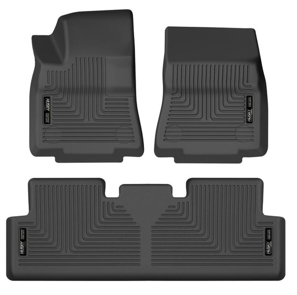 Husky Liners 20-22 Tesla Y WeatherBeater Front & 2nd Seat Floor Liner - Blk - 95211