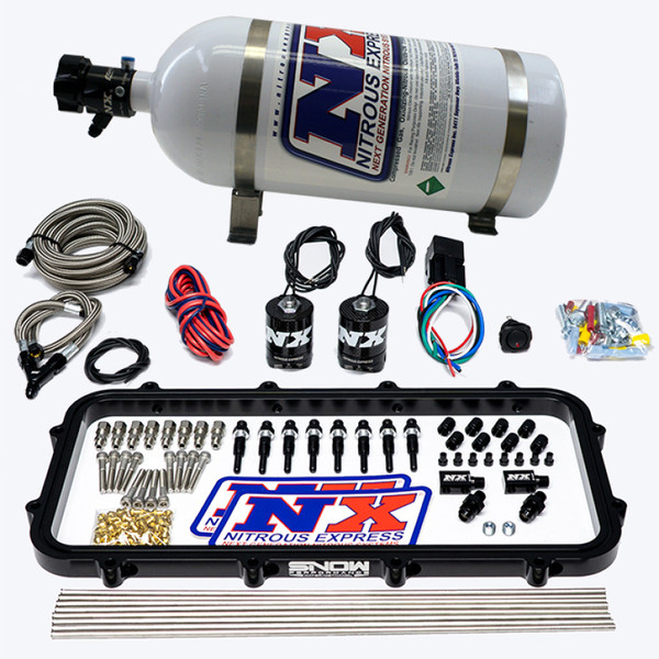 Nitrous Express Holley Hi-Ram Dry Direct Port Plate Nitrous System w/ 15lbs Bottle - 20963-15