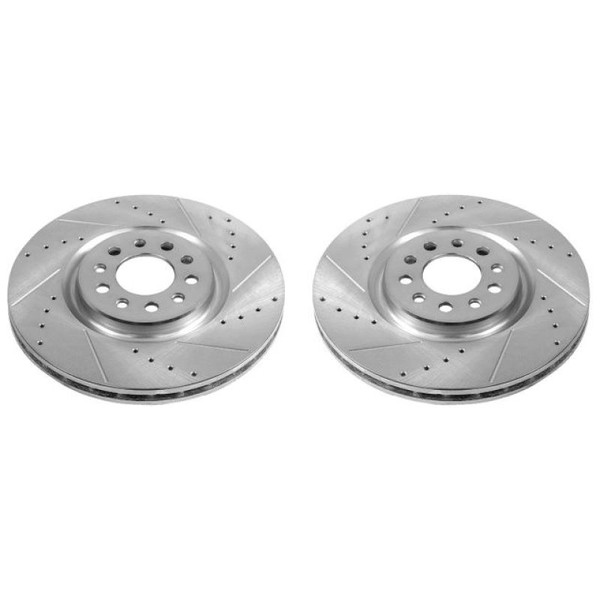 Power Stop 15-17 Chrysler 200 Front Evolution Drilled & Slotted Rotors - Pair - AR83087XPR Power Stop 15-17 Chrysler 200 Front Evolution Drilled & Slotted Rotors - Pair - AR83087XPR