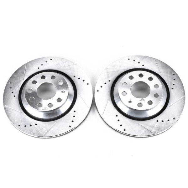 Power Stop 17-18 Audi RS3 Rear Evolution Drilled & Slotted Rotors - Pair - EBR1070XPR